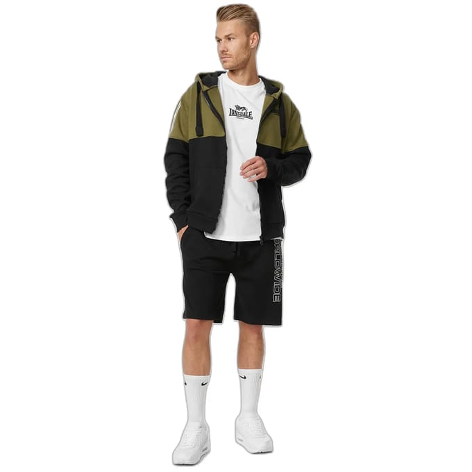 Lonsdale Lucklawhill Sweatshirt Met Rits Groen,Zwart XL Man