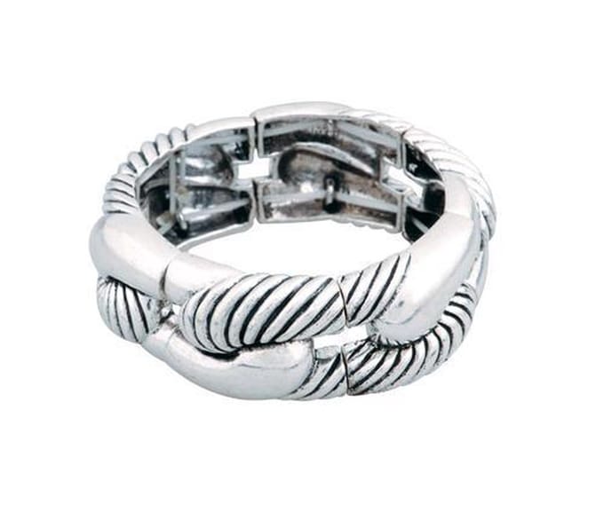 Behave - armband zilverkleur - elastisch design - tijdloos accent - 16.5 cm