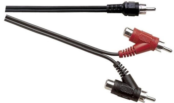 Subwoofer/Tulp mono (m) - Tulp stereo (m+v) audio kabel - 1,8 meter