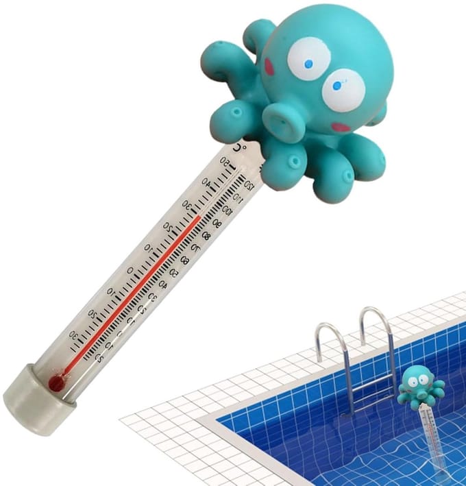 Drijvende Thermometer - Watermeter Bad - Temperatuur Meten - Makkelijk Afleesbaar - 20 cm - Blauw