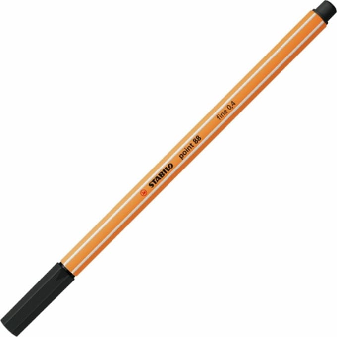 STABILO point 88 - Fineliner 0,4 mm - Zwart - per stuk