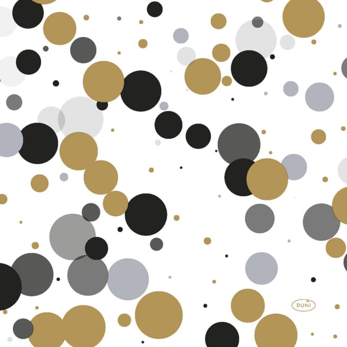 Servetten Festive Bubbles Black 33x33 cm - Festive Bubbles - Zwart