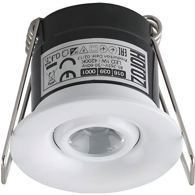 LED Veranda Spot Verlichting - Inbouw Rond 1W - Natuurlijk Wit 4200K - Mat Wit Aluminium - Ø41mm