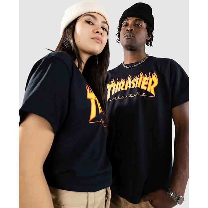 Thrasher Flame T-Shirt zwart