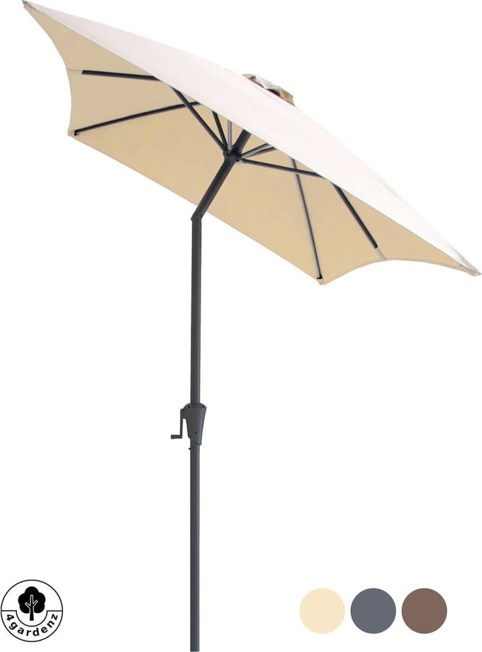 4gardenz® Parasol Rechthoek 150X250cm Kantelbaar - Balkonparasol Creme