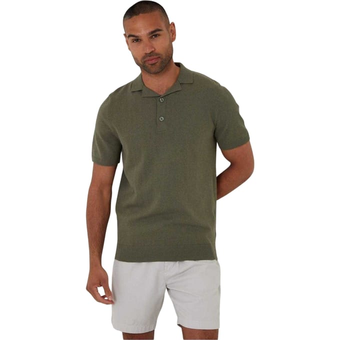 Threadbare Heren Poloshirt met Kraag (Donkere Salie)