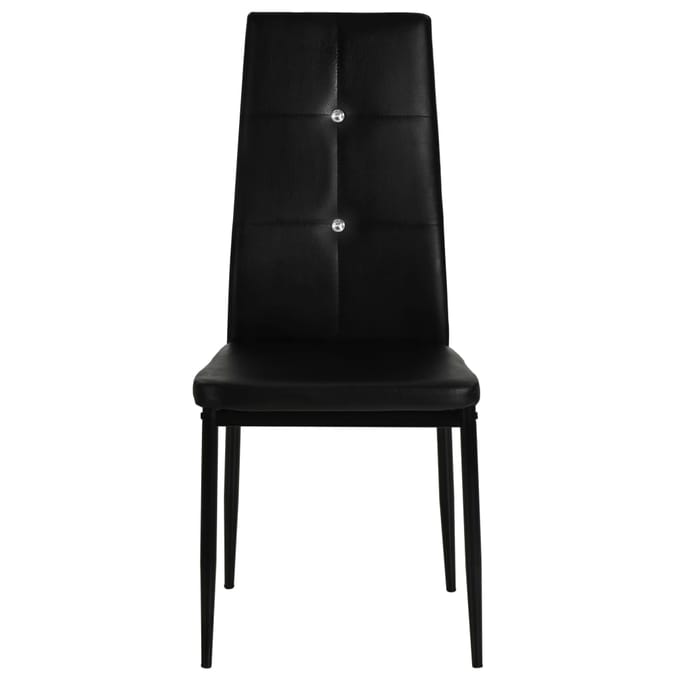 vidaXL - Eetkamerstoelen - 2 - st - kunstleer - zwart