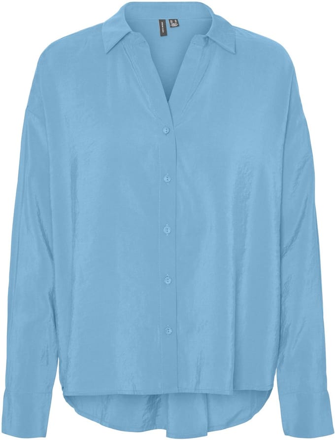 VERO MODA - VMQUEENY LS OVERSIZE SHIRT WVN GA NOOS - Dames - Blouses