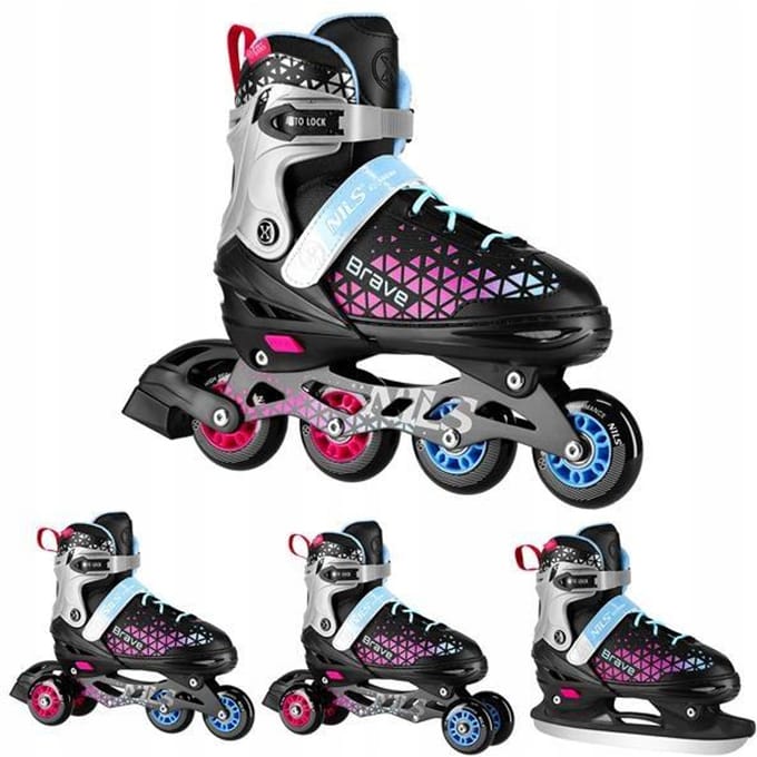 Nils Extreme Brave - Inlineskates 2-in-1 - Roze - Maat S
