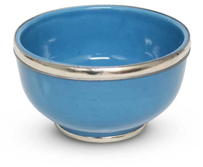Safaary - Kom Blauw met Metaalring Ø 13 x 8cm