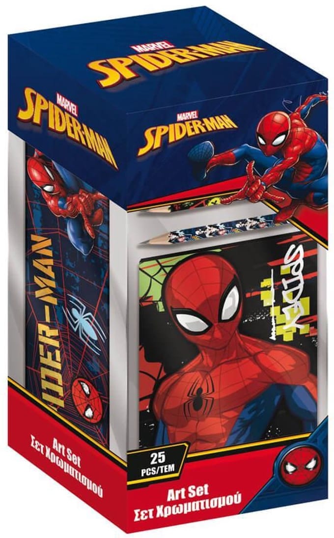 Marvel Spider-Man Kleurset 25-delig – Inclusief Etui (blik) – Creatieve Knutselset voor Kinderen