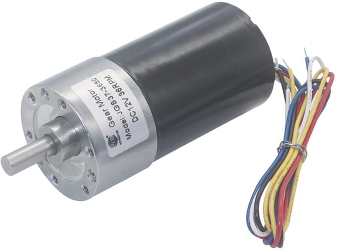 Kleine Motor - DC Motor - Continu Gebruik - Koperen Wikkelingen - 37mm Diameter - Zilver