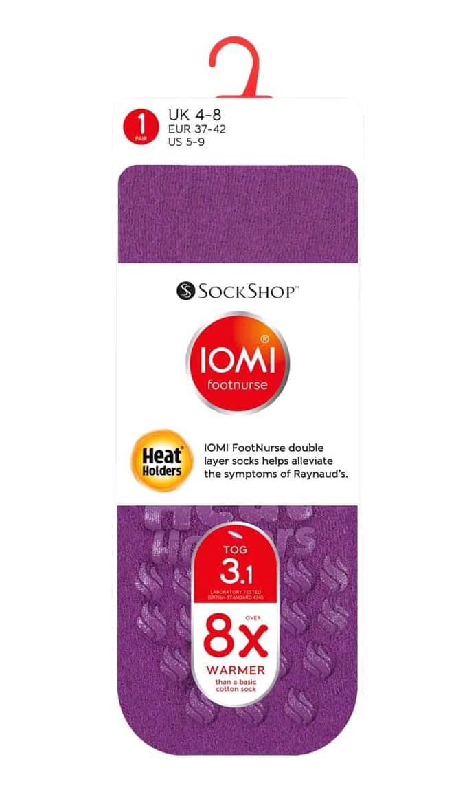 IOMI - Dikke 3.1 tog antislipsokken voor Raynauds - Paars