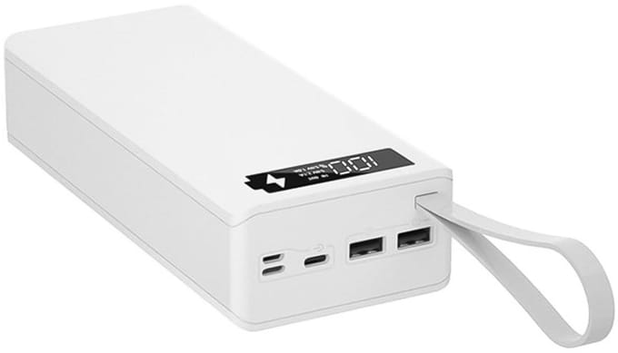 18650 Batterij Organizer met 5V-2.1A USB Oplader - DIY Power Bank Houder (Wit)