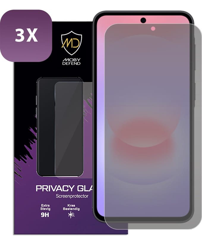 3-Pack MobyDefend Screenprotectors - Geschikt voor Samsung Galaxy A37 - Matte Privacy Glass Screensavers