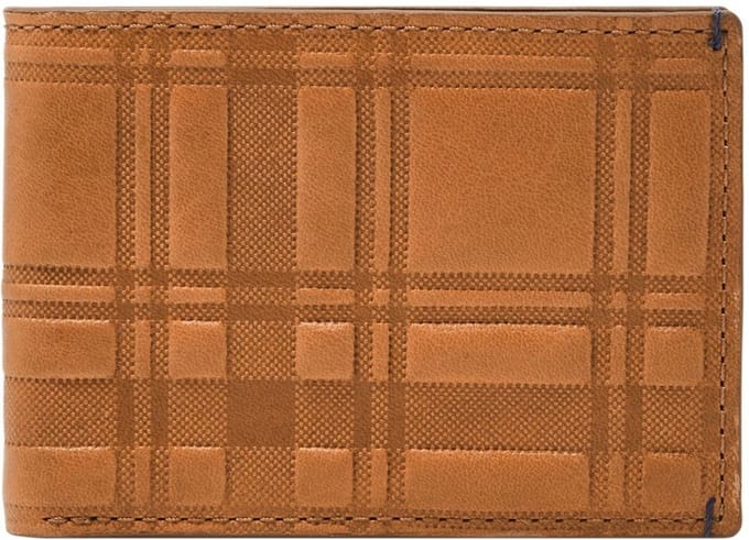 FOSSIL Kaarthoes Bronson Front Pocket Wallet Bifold Camel Lichtbruin