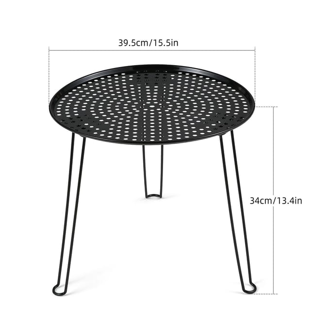 Buitenpicknicktafel Opklapbare ronde tafel voor tuincamping Picknick BBQ zwart