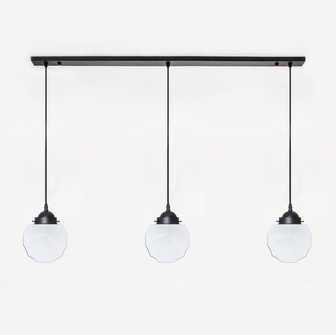 3 x Johanna lampen aan plafondbalk Moonlight - Art Deco Trade
