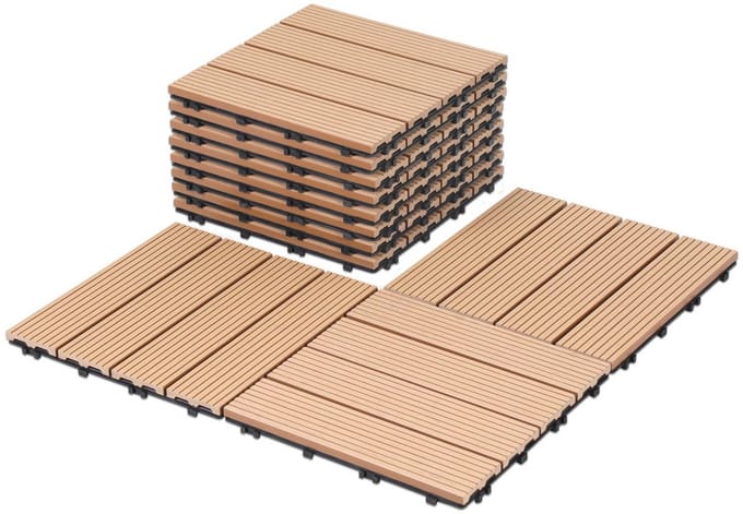 WPC Terrastegels Kliksysteem 110 Stuks 10m² Tuintegels Balkon Composiet