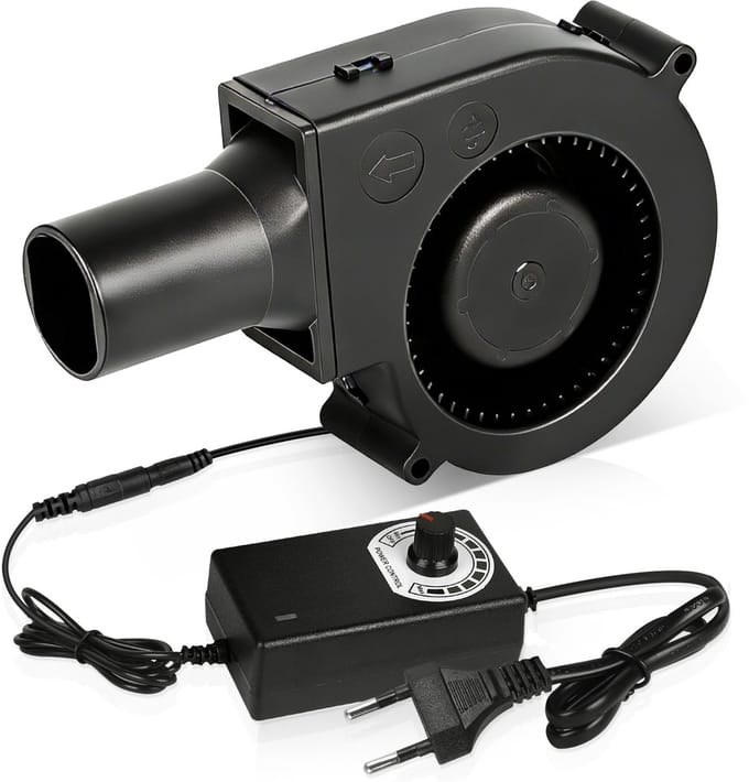 Dailygoods - Radiale Ventilator 12 V met Snelheidsregelaar