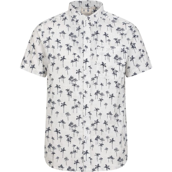 Mountain Warehouse Heren Preston Illustratie Palmboom Shirt (Gebroken wit)