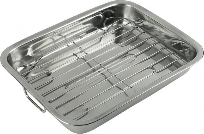 Kinghoff 1377 - Braadblik, Bakplaat met Grill Rooster - 36 x 27 x 5.5 cm