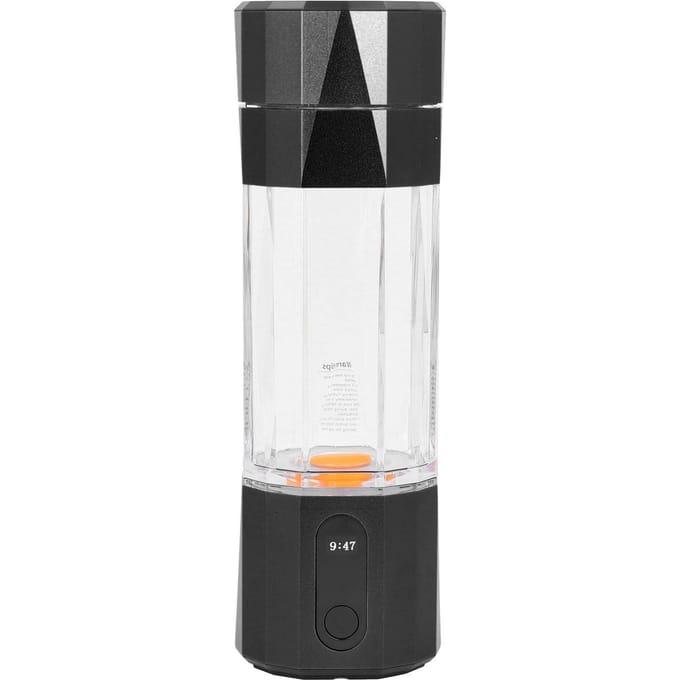 Bouteille d'eau à hydrogène 6 000 à 8 000 PPB, portable, rechargeable, électrolyse rapide, eau hydrogène L noir