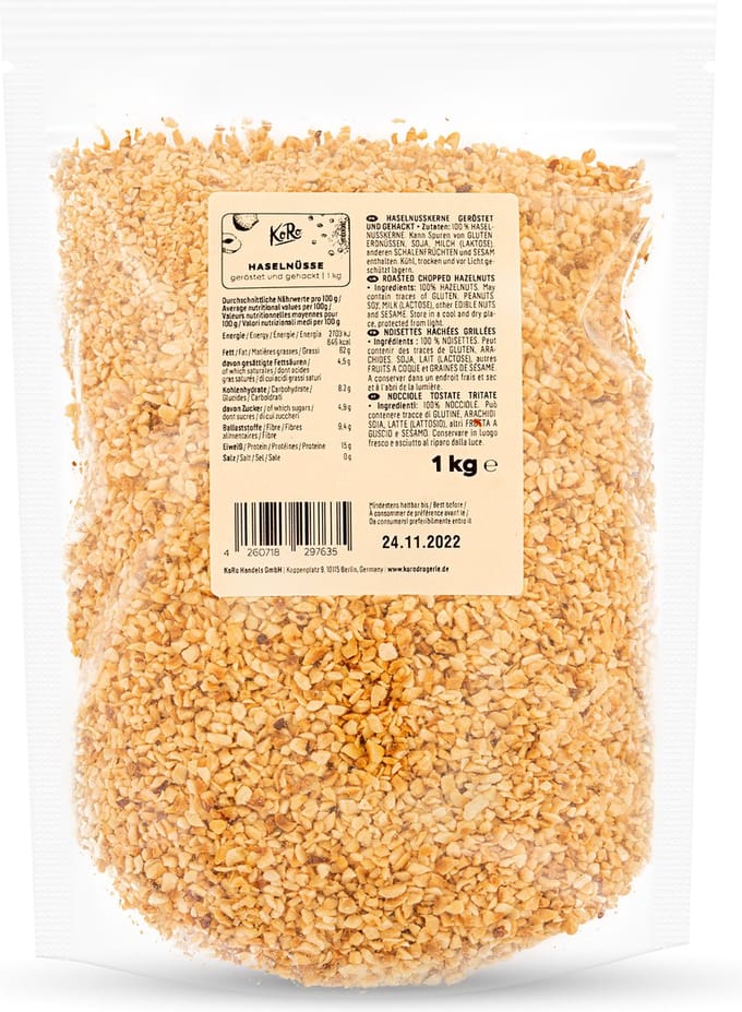 KoRo | Hazelnoten geroosterd en fijngehakt 1 kg