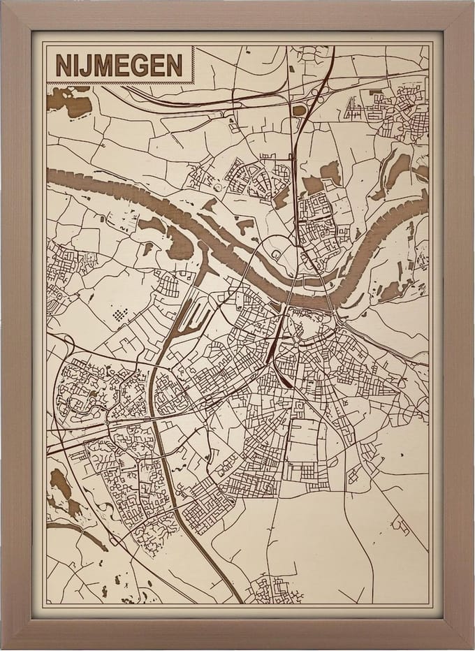 Decoratief Beeld - Houten Van Nijmegen - Hout - Bekroned - Bruin - 21 X 30 Cm