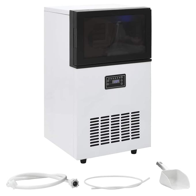vidaXL IJsblokjesmachine 45 kg/24 u zwart en wit