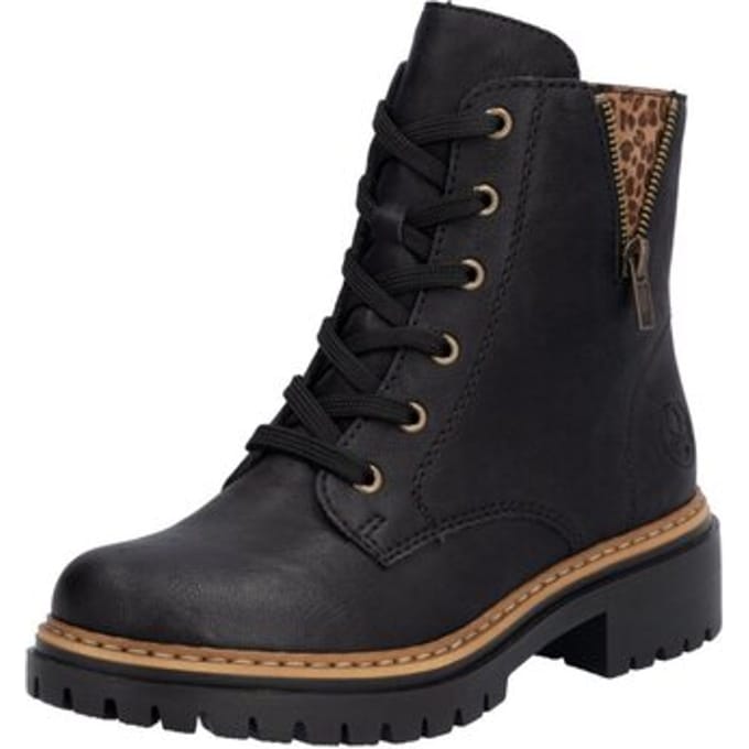 Rieker dames biker boots enkellaars 72617-00 zwart