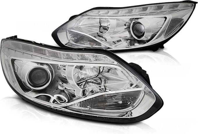 Koplampen - voor FORD FOCUS MK3 11- 10.14 - LED CHROOM