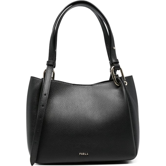 FURLA Leren schoudertas Nuvola Tote Nero zwart