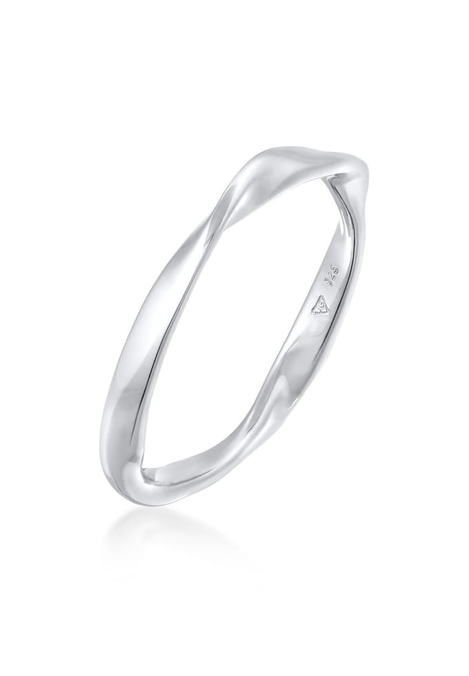 Elli - Ring - Dames band gedraaid Stack Basis in 925 sterling zilver - Dames