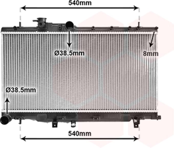 Van Wezel - RADIATOR VOOR SUBARU IMPREZA 2001-2002 45111FE100