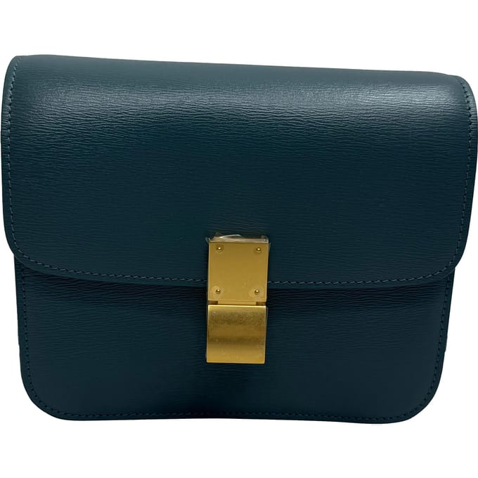 Celine Smooth Teen Box Bag in groen leer