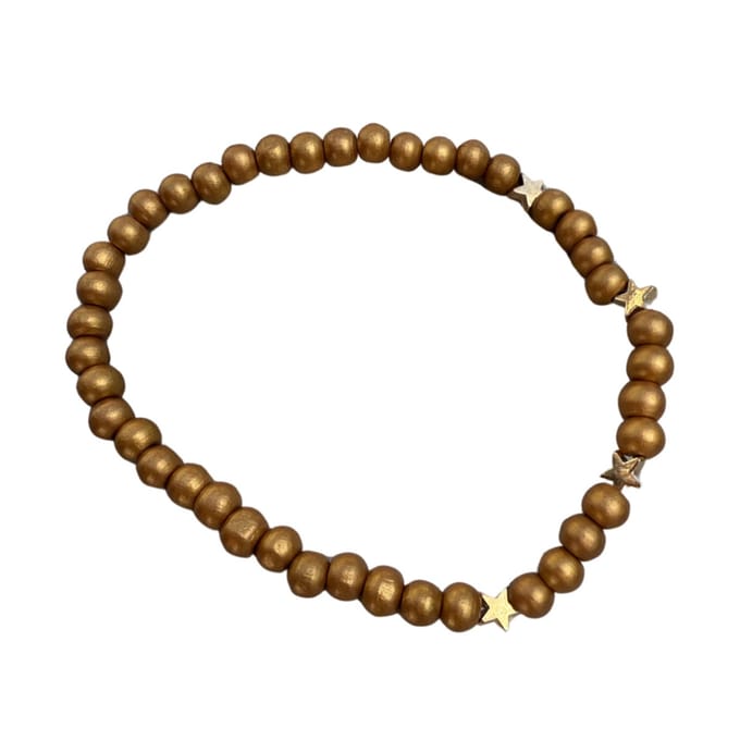 Extra lang armband- bruin -goudkleurig- ster- 22 cm - Charme Bijoux