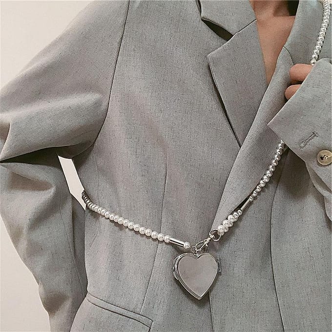 Collier Long de perles pour femmes, déclaration coréenne, chaînes de personnalité, grand pendentif, bijoux black