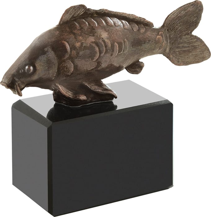 Carpa Realista Beeld Spiegelkarper Brons 90 mm 3-D Karper Visbeeldje Cadeaubeeldje Vis Beeldje Carp