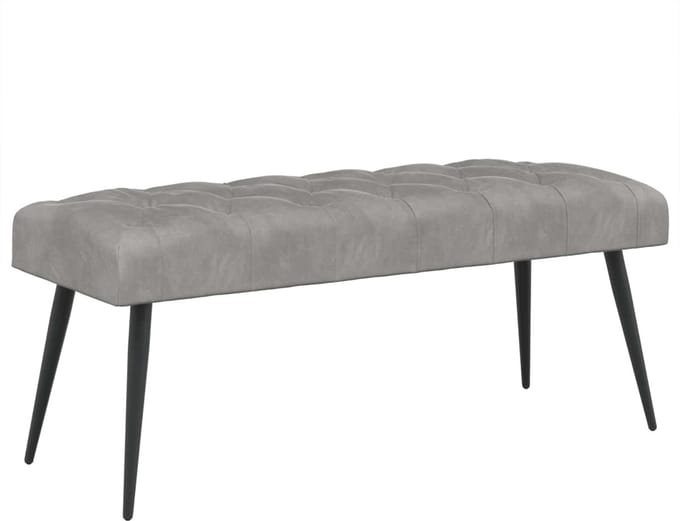vidaXL - Bank - met - knopen - tufting - Lichtgrijs - 110 - x - 40 - x - 46 - cm - Fluweel