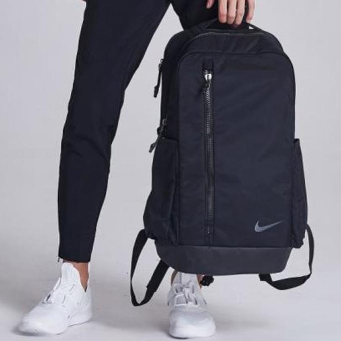 Nike Sport Vrije Tijd Grote Capaciteit Nylon Laptop Rugzak Unisex Rugzak Zwart BA5539-010 Black