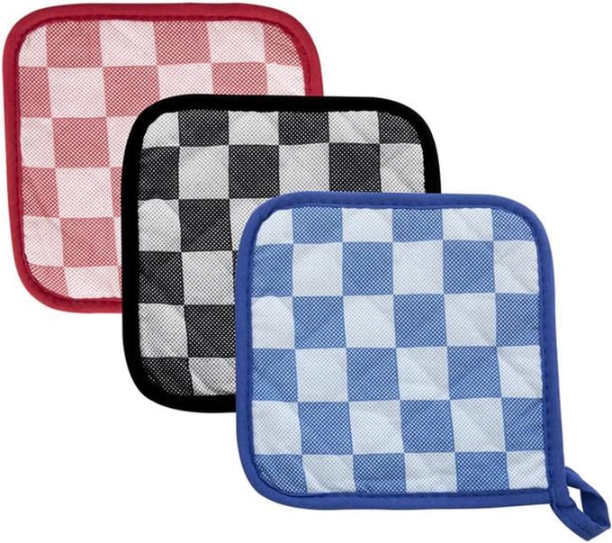 Pannenlap 17cm ruit rood,blauw of zwart