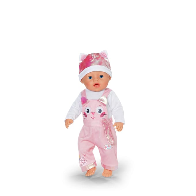 Zapf Creation BABY Born Katten Onesie roze met muts 43cm Poppenkleding