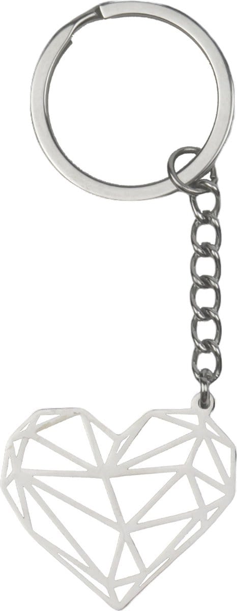 Sleutelhanger Patroon Metalen Sleutelhanger Geometrisch - Hart