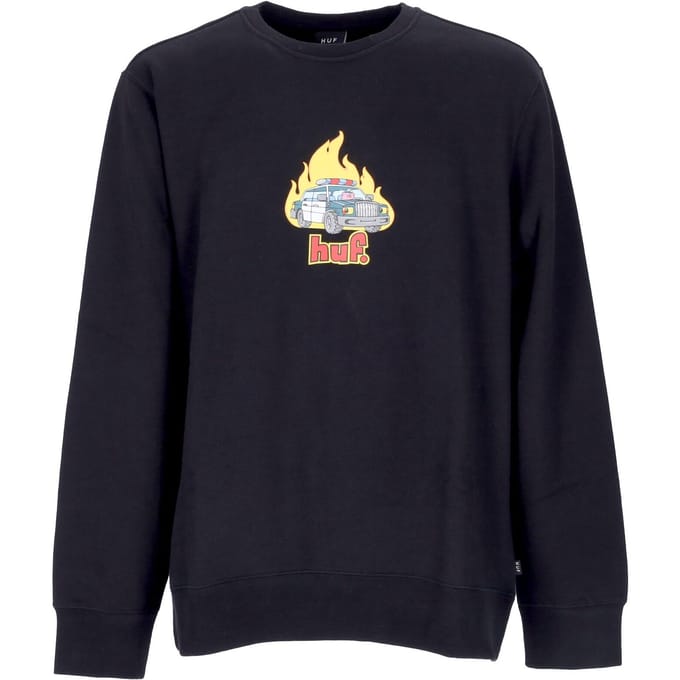 Roasted Crew Zwart herensweatshirt met ronde hals