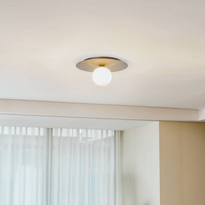 EMIBIG LIGHTING Plafondlamp Solar, zwart/opaal, 1-lamp