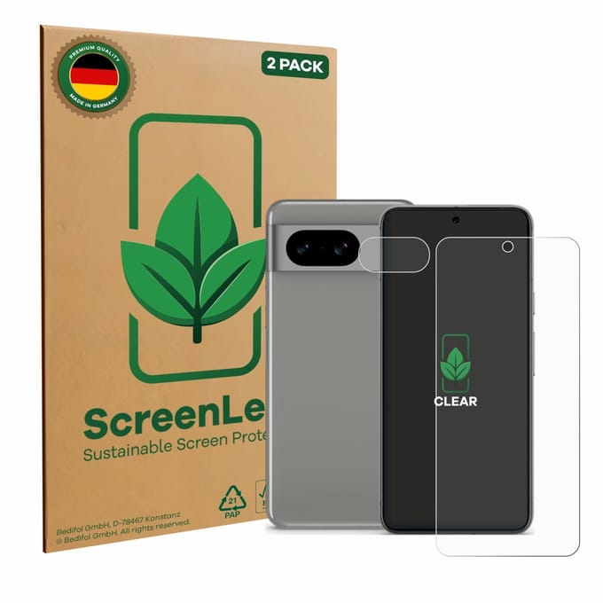 2 Stuks Screenprotector voor Google Pixel 8 (Voor+Camera) - Hoogwaardige Beschermfolie transparant