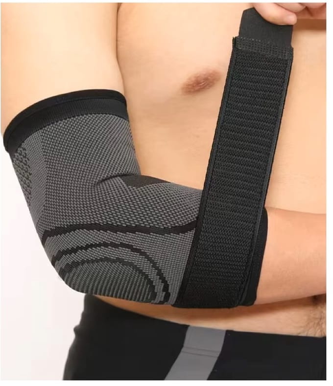 Inuk - Elleboogbrace - Zwart met Strap - Maat XL - Strak en Comfortabel - Compressie – Elastisch