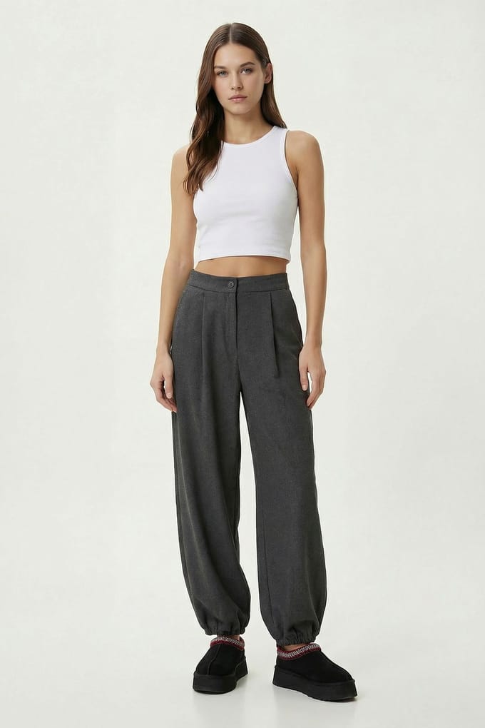 Hoge Taille Plissé Salwar Broek