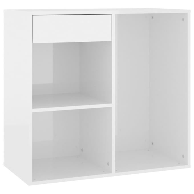 vidaXL - Cosmeticakast - 80x40x75 - cm - bewerkt - hout - hoogglans - wit